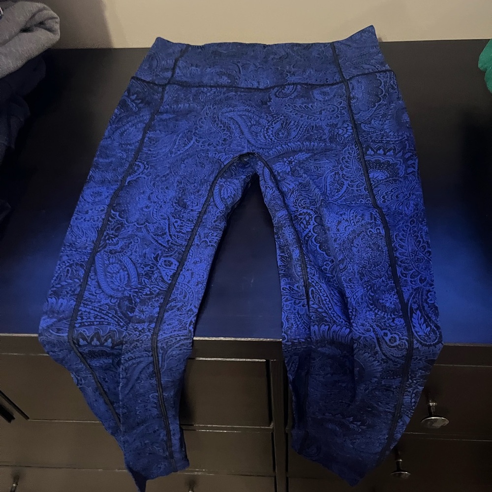 Lululemon Athletica Navy Paisley Leggings